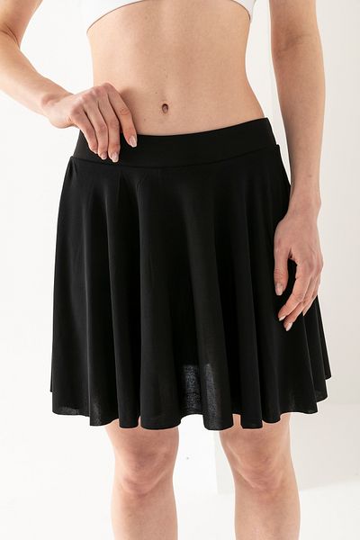 LEBRA Fustă neagră de damă cu talie elastică și pantaloni scurți până la podea