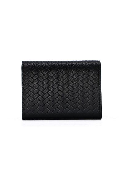 Lux Leder Vico Genuine Leather Knitted Print Wallet
