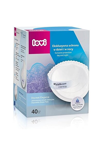 LOVI وسادات الثدي ديسكريت إليجانس - فائقة الامتصاص، رقيقة للغاية ومريحة، 40 قطعة