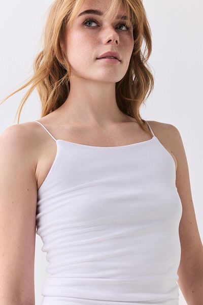 Trendiz Women's Rope Strap Tank Top Blouse White 8014 Model