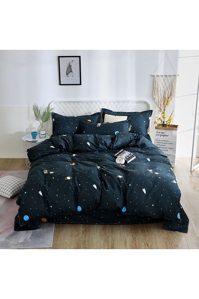 sharpdo 4-Piece Bedding Set Sheet Set ,with 1 Duvet/Quilt Cover and 1 Flat Shee37t and 2 Pillowcases King