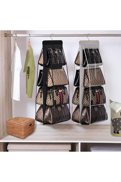 COOYA Handbag Hanging Organizer, 8-Pocket Foldable Oxford Cloth Storage for Closet & Bedroom