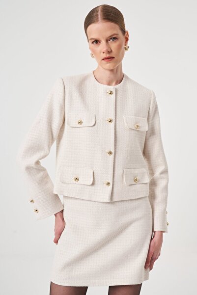 UTOPIAN Gold Düğme Detaylı Tüvit Ceket