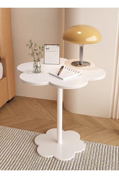 sharpdo Creative Cream Style Petal Shape Movable Side Table, Sofa Side Table, Coffee Table