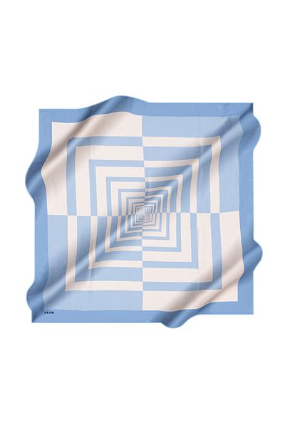 Aker Eșarfă din satin creponat de mătase cu modele geometrice