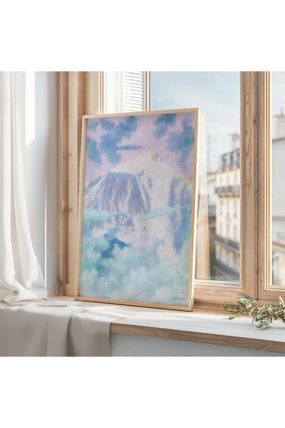 ARTCASTLE Tablou cu ramă din lemn roz și albastru