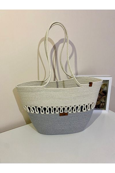 MS Glassware Τσάντα θαλάσσης από γιούτα ψάθινη εμφάνιση, τσάντα ώμου, τσάντα χειρός