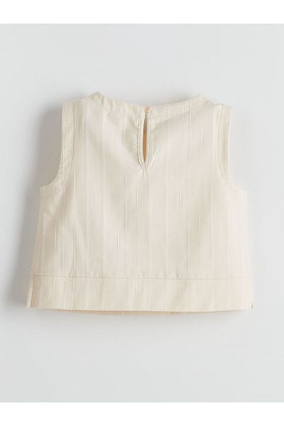 LC Waikiki LCW Kids Beige Crew Neck Κοριτσίστικη μπλούζα Crop