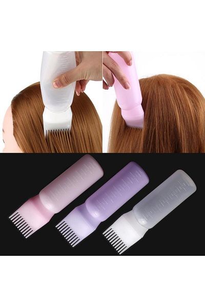jetfast Purple Color Scalloped Hair Coloring Bottle Easy Practical Hair Bottoms Care Oil Application Apparatus 1 Piece