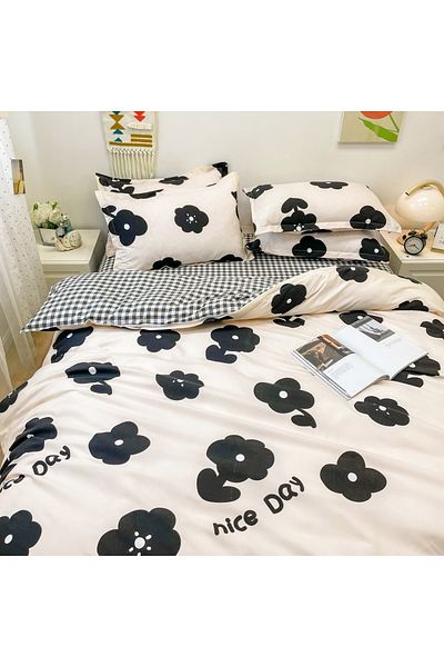sharpdo Four-piece bedding set,with 1 quilt cover, 1 flat sheet and 2 pillowcases 1.8m bed（180*220cm）
