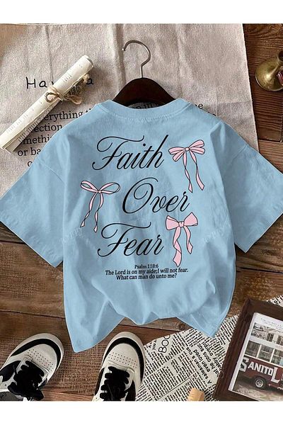 uyguntarz Μπλουζάκι Fear Over Faith με εμπριμέ σχέδιο