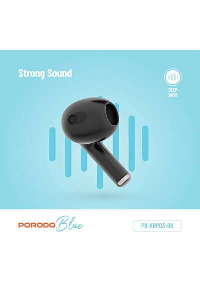 porodo سماعات أذن لاسلكية Blue Deep Bass 3 - أسود