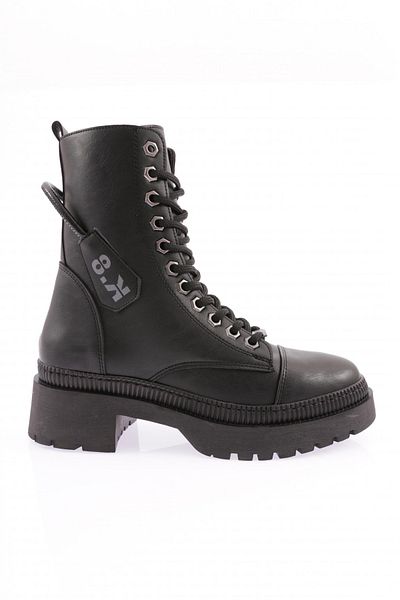 DGN Black K9085 Model Women's Lace-up Boots