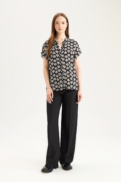DeFacto Regular Fit Apache Collar Print Short Sleeve Shirt I6173Az25Sm