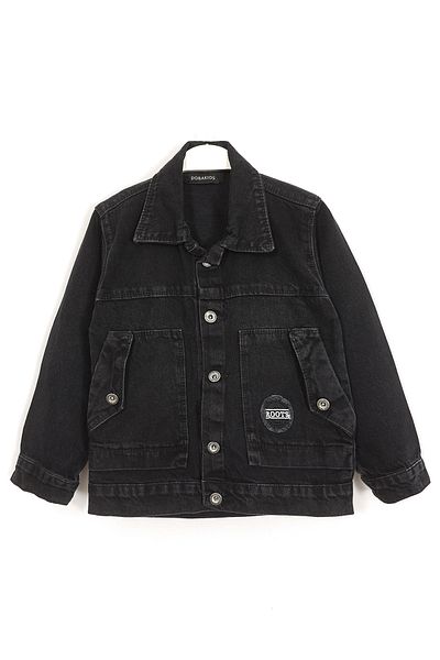 DobaKids Men's and Children's Denim Coat - Black Goth Sour Effect Family Trousers