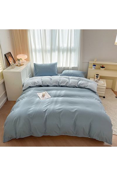 sharpdo 4-Piece Set Bedding Modal Quilt Cover Set with 1 Quilt Cover 1 Sheet and 2 Pillowcases 2m Bed
