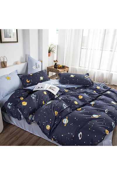 sharpdo 4-Pieces Bed Sheet Set,With 1Quilt Cover 200*230cm 1 Flat Sheet and 2 Pillowcases