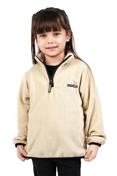 Merdia Kids Κοριτσίστικο Fleece Stand-up γιακά Μισό φερμουάρ Μασίφ Φούτερ Ζακέτα