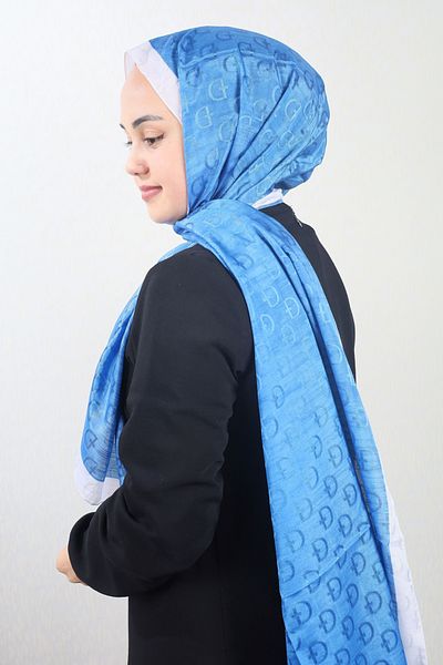 Bonjela Self Patterned Striped Monogram Shawl - Pattern-01 - Color-23