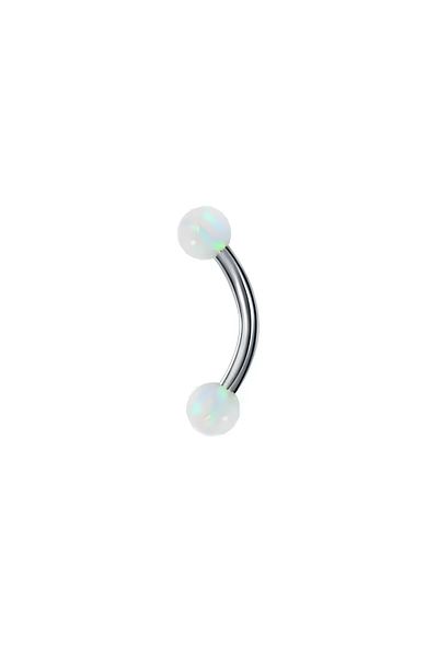 Janset F136 - Titanium Eyebrow Piercing with Original Opal Stone