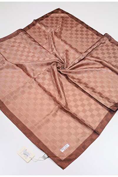 Hint İpek Kendinden Desenli Monogram Eşarp - Desen-06 - Renk-15