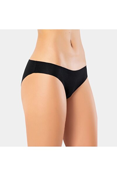 TÜREN سروال بيكيني نسائي من القطن مقطوع بالليزر 907/أسود