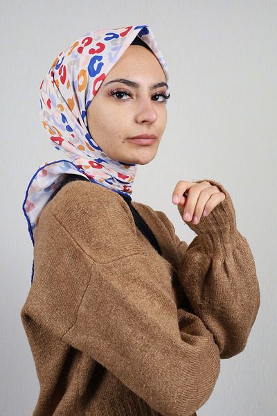 Emproyal Φουλάρι από φυσικό βαμβάκι με σχέδιο - Μοτίβο-02 - Χρώμα-03