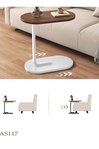 co arma C-Shaped Coffee Side Table with Waterproof Top