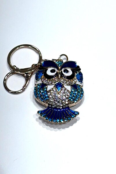 Nish&Chic سلسلة مفاتيح مرصعة بالأحجار على شكل بومة