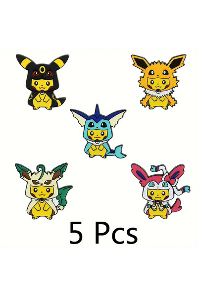 Choice XZ5366 5 قطع بروش بيكاتشو لطيف إبداعي دبوس مينا أصفر قزم معدني شارة مل...