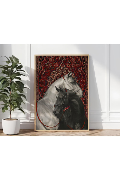 ARTCASTLE Ahşap Çerçeveli Tablo Seti Horse