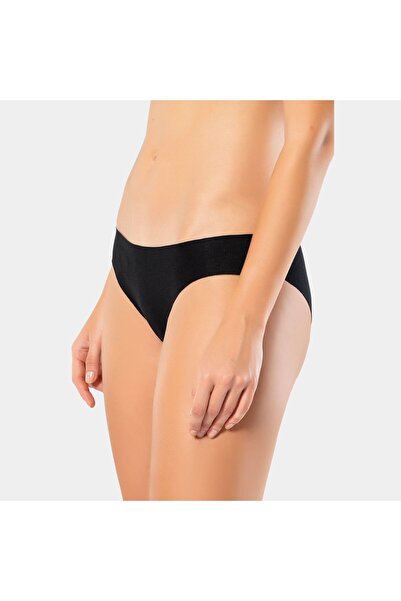 TÜREN سروال بيكيني نسائي من القطن مقطوع بالليزر 907/أسود