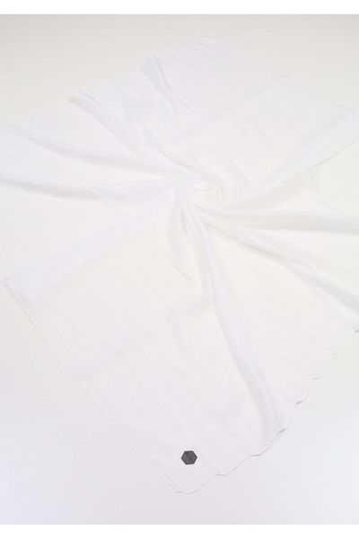 Bonjela Μονόχρωμο Πλισέ Κασκόλ - Μοτίβο-02 - Λευκό