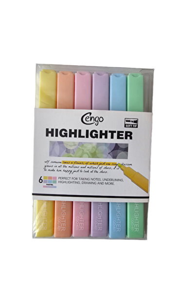 Ceylan Kırtasiye 6 Renk Soft Pastel Fosforlu Kalem Highlighter Pastel Marker ...