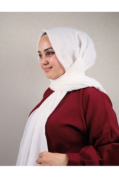 Bonjela Solid Color Dubai Shawl - Pattern-01 - White