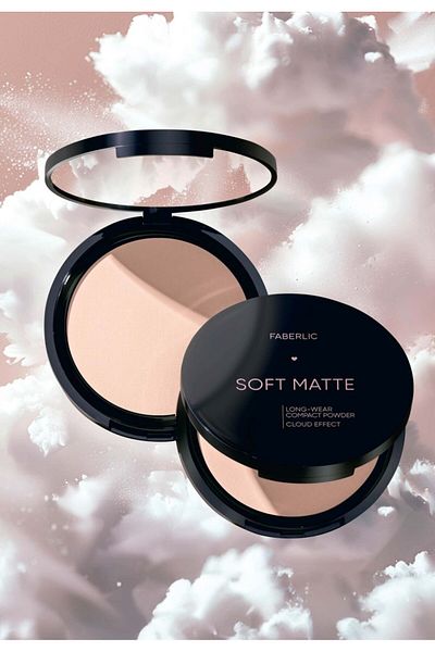 Faberlic Long Lasting Compact Powder - Soft Matte & Beige Veil