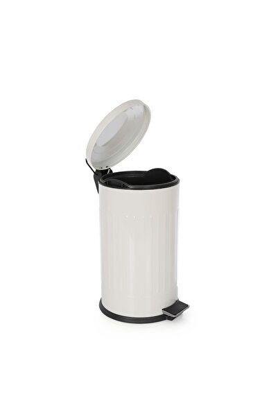 BySevil Vintage 16 Lt Pedal Trash Can White | Cover with Shock Absorber | Erasable Surface