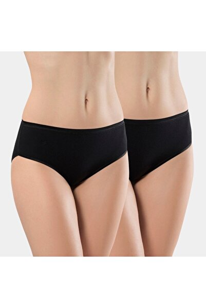 TÜREN Chiloți bikini din bumbac cu nervuri fără cusături pentru femei, 234/negru