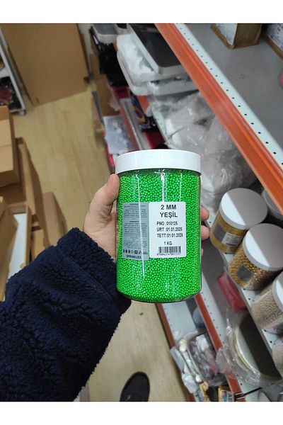 bizdenpastacılık Green 2 mm Beads Sugar 1 kg