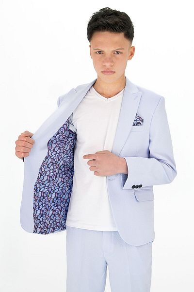 SIRRI Boy's Sports Suit – Seersucker Jacket, Pants and T-Shirt Combination