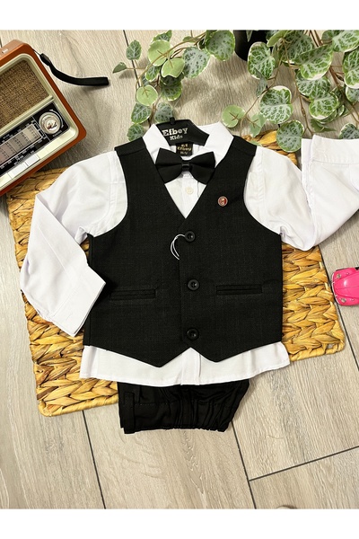 ERKEK BEBEK ÇOCUK YELEKLİ ÜÇLÜ TAKIM