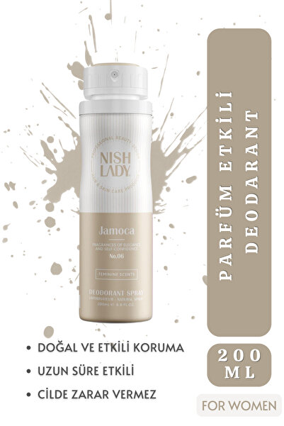 NISHLADY Kadın Deodorant 21 Saat Etkili Koruma - Jamoca - 200 ml