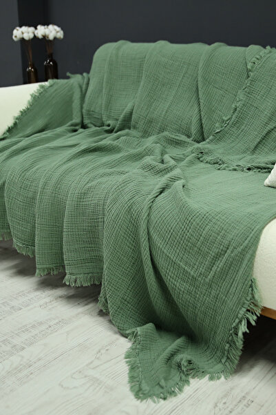 OTEXSA 4 Katlı Çift Taraflı Müslin Koltuk - Çekyat Örtüsü (200 X 220CM)