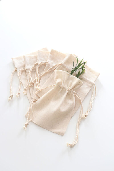 DHARMONYCO 6'lı Küçük Boy Çok Amaçlı Ham Bez Kese 10x15