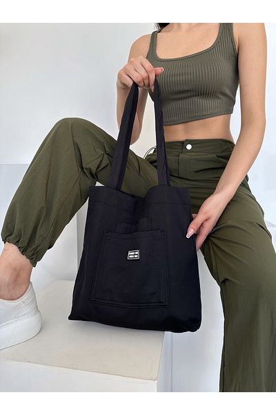 KIRASE Geantă de mână și de umăr din pânză model Trend pentru femei