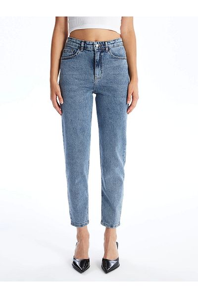 LC Waikiki LCW Jeans Indigo Mom Fit Γυναικείο τζιν παντελόνι