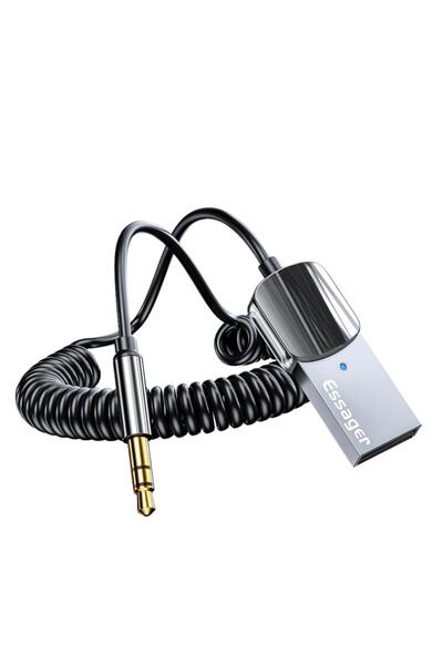 essager Bluetooth 5.0 Araç Aux Adaptörü, Kablosuz Müzik, Telefon Görüşmesi Iç...