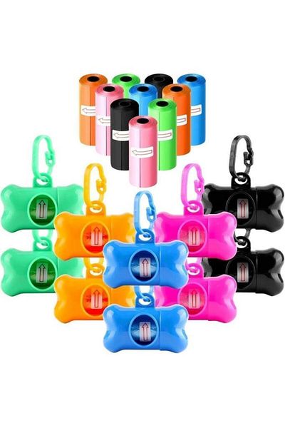 jetfast 3Pcs and 3Rolls Bone-Shaped Pet Excrement Carrying Pouch Carrying Bag Pet Poop Bag