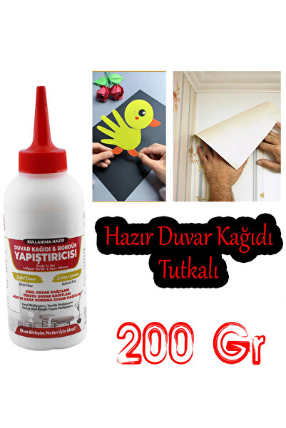 NZB Duvar Kağıdı Broşür Yapıştırıcısı Şeffaf 200 kg Hazır Tutkal Vinil Teksti...