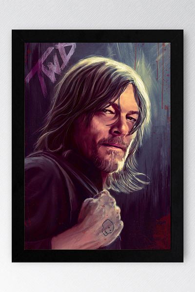 Saturn The Walking Dead Daryl Dixon Pictură înrămate - Poster de televiziune